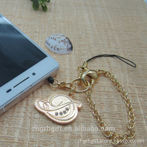 Moldbady Golden Mobile Phone Ornament Fasion Cell Phone Charm